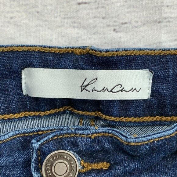 KanCan sz 5 / 26 Skinny Jeans Dark Wash 28.5" Inseam Stretch Distressed - Picture 8 of 10